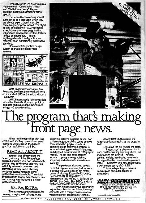 BBC AMX Pagemaker advertisement