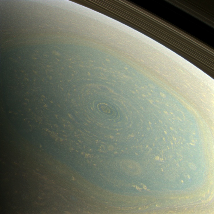 Cassini image of storm on Saturn - April 2013